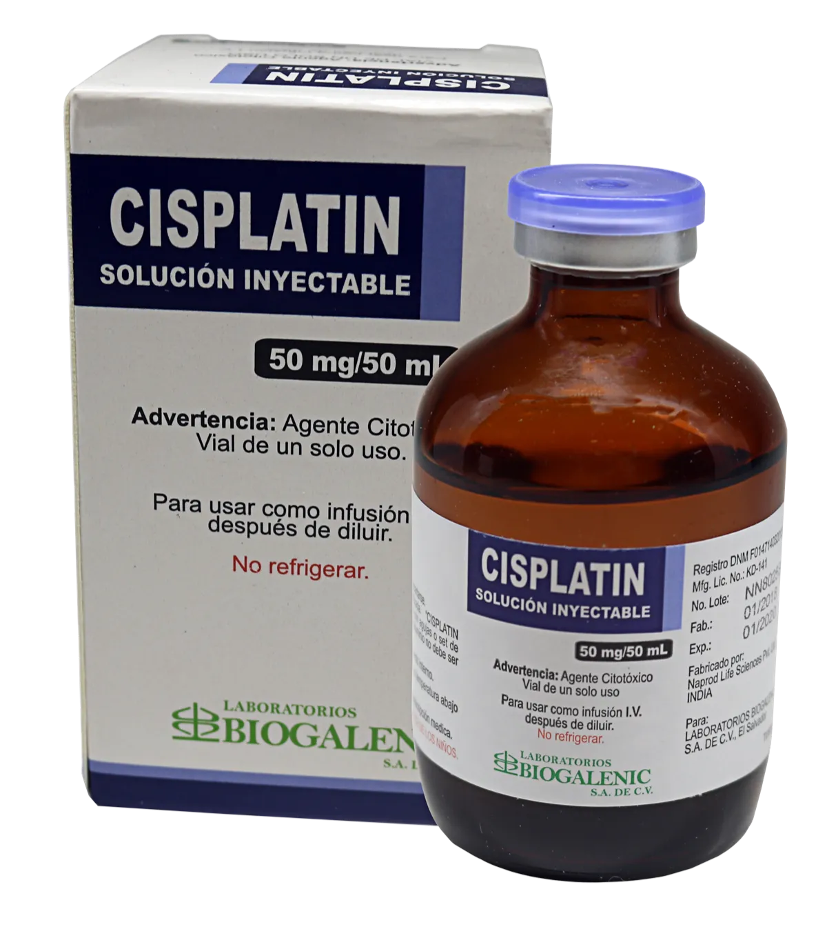Cisplatin Biogalenic 50 mg/50 mL Solución Inyectable