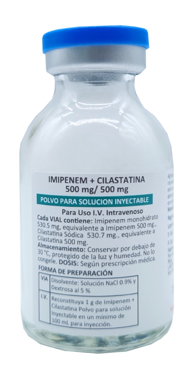 Imipenem + Cilastatina Polvo para Solución Inyectable