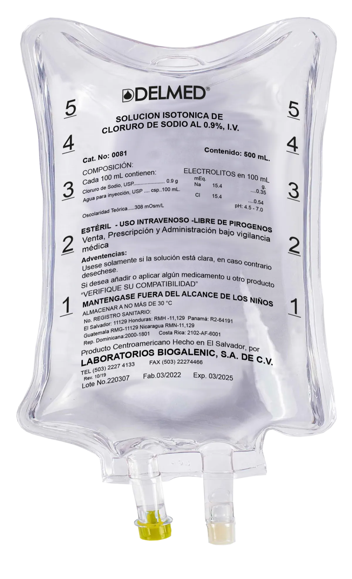Cloruro de Sodio 0.9% 500 mL