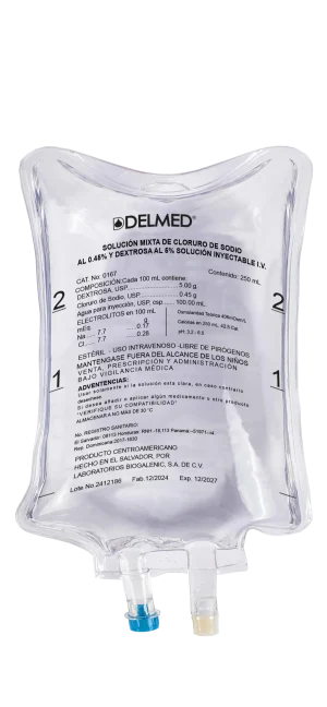 Cloruro de Sodio 0.45% + Dextrosa 5% 250 mL