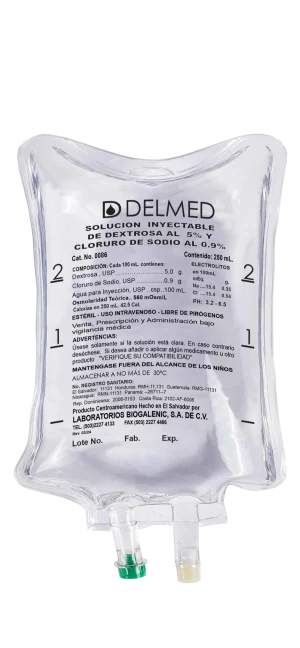 Dextrosa 5% + Cloruro de Sodio 0.9% 250 mL